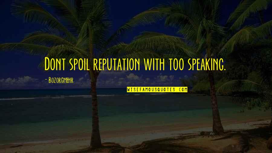 Edas Sodra Quotes By Bozorgmehr: Dont spoil reputation with too speaking.