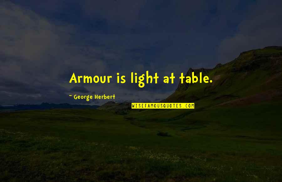 Ederim Quotes By George Herbert: Armour is light at table.