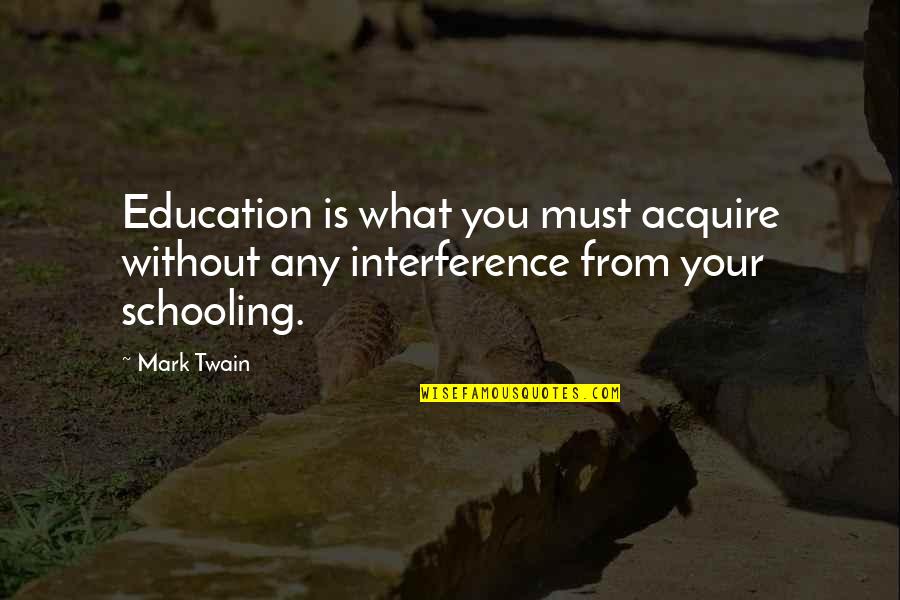 Education Vs Schooling Quotes By Mark Twain: Education is what you must acquire without any