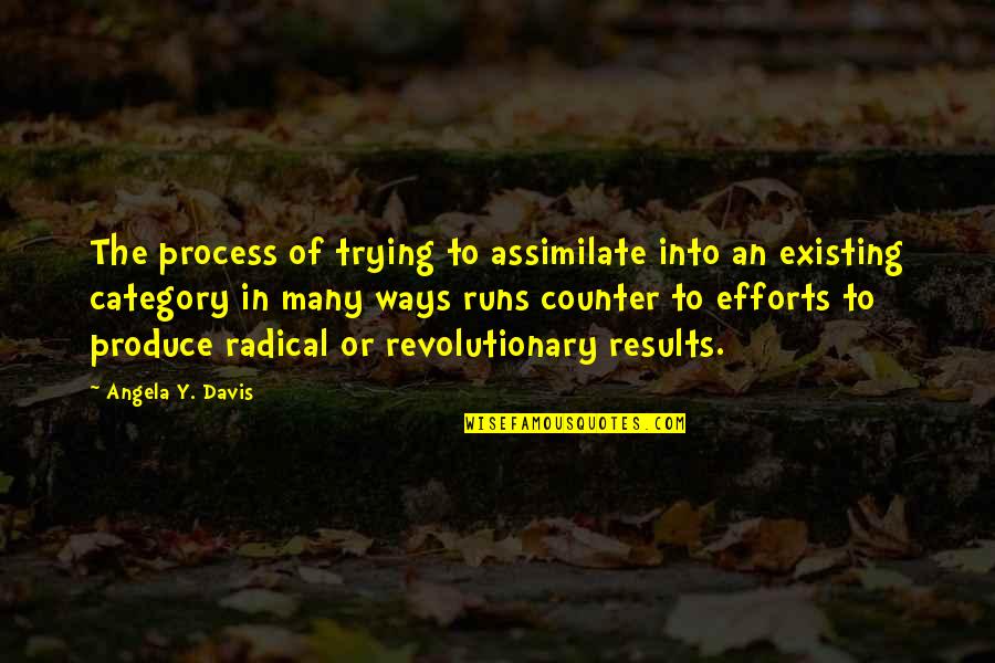 Efforts Vs Results Quotes By Angela Y. Davis: The process of trying to assimilate into an