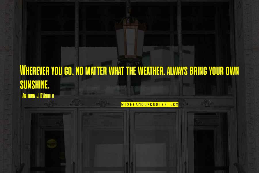 Effots Quotes By Anthony J. D'Angelo: Wherever you go, no matter what the weather,