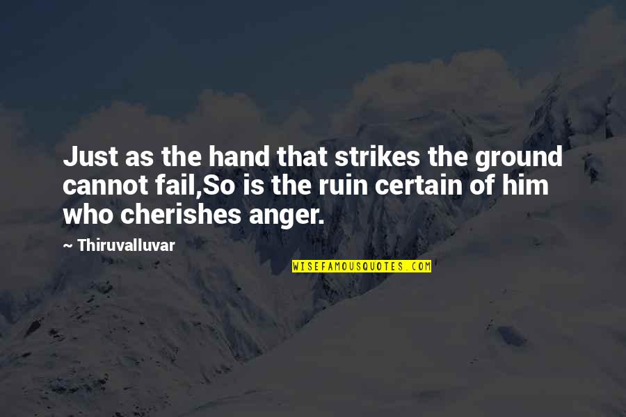 Efondovi Quotes By Thiruvalluvar: Just as the hand that strikes the ground