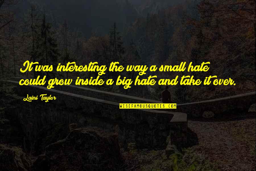 Einsteinova Bratislava Quotes By Laini Taylor: It was interesting the way a small hate