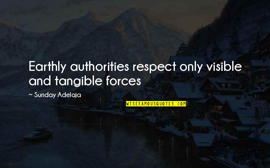 Elbaz Beverly Hills Quotes By Sunday Adelaja: Earthly authorities respect only visible and tangible forces