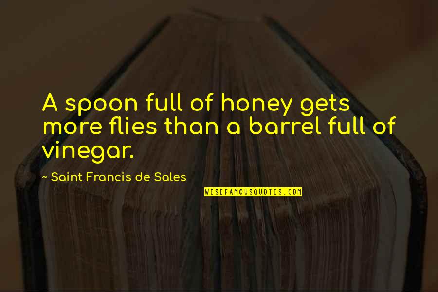 Elegant Beauty Quotes By Saint Francis De Sales: A spoon full of honey gets more flies