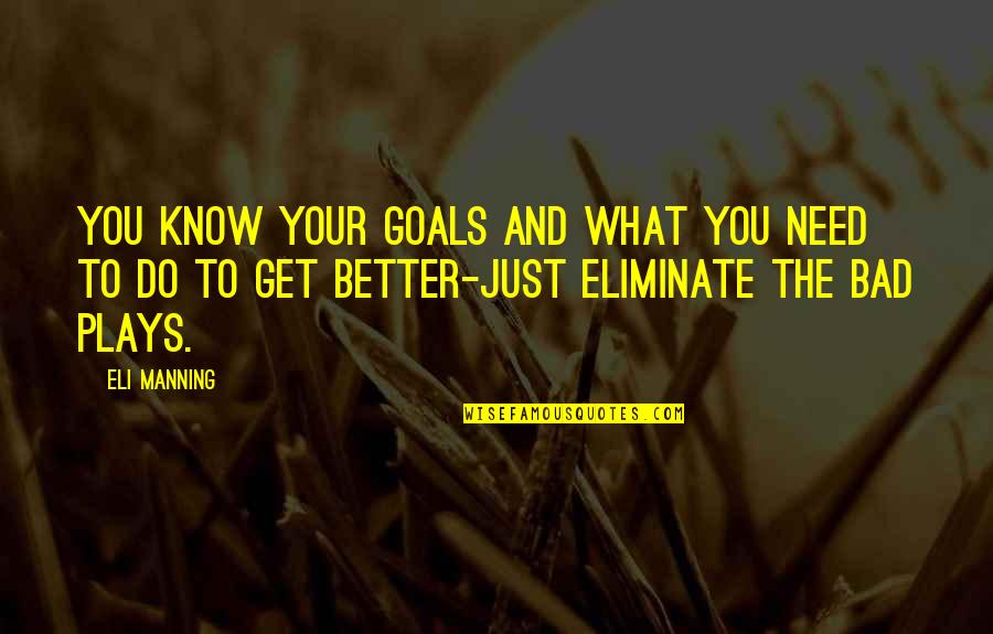 Eliminate Quotes By Eli Manning: You know your goals and what you need