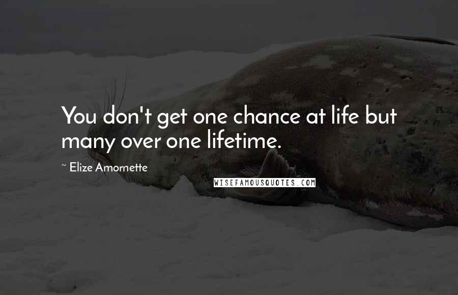 Elize Amornette quotes: You don't get one chance at life but many over one lifetime.