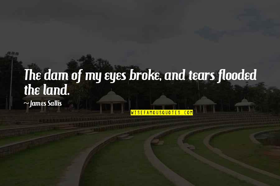 Ellerimle B Y Tt G M Quotes By James Sallis: The dam of my eyes broke, and tears