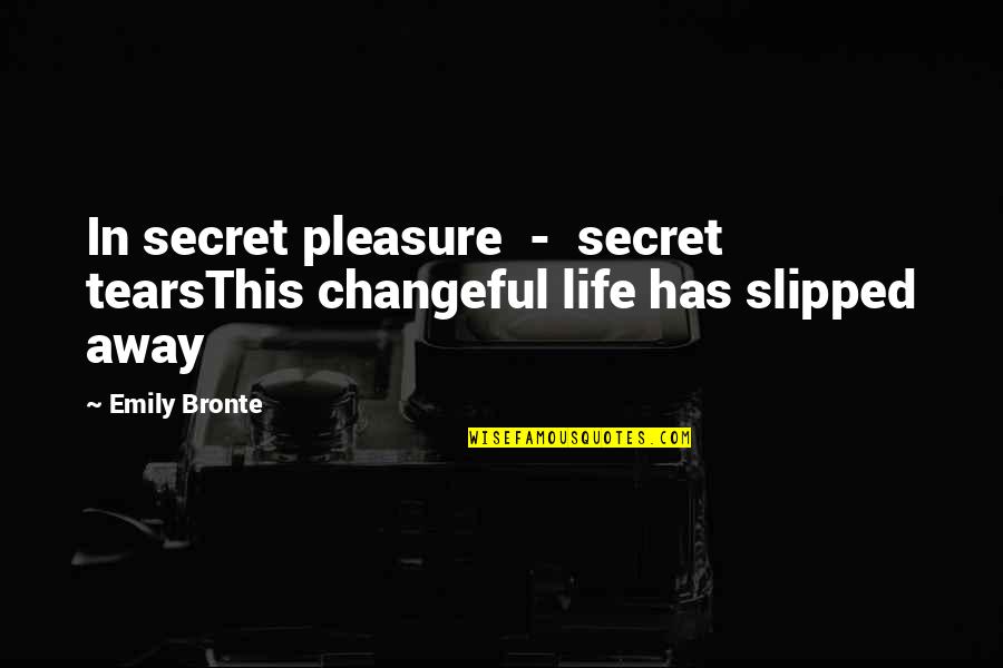 Elly's Quotes By Emily Bronte: In secret pleasure - secret tearsThis changeful life