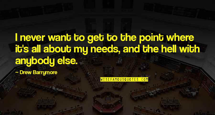 Else's Quotes By Drew Barrymore: I never want to get to the point