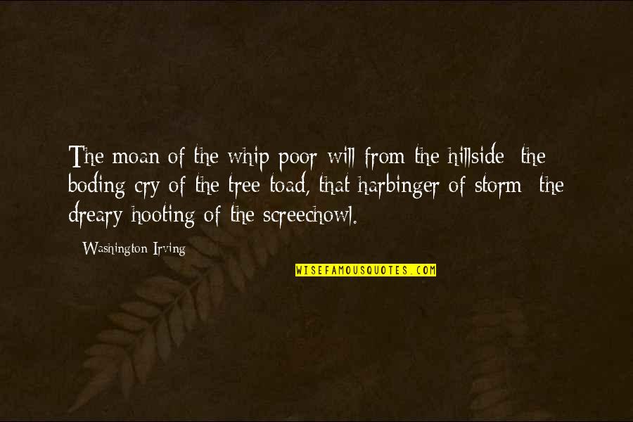 Elusory Synonym Quotes By Washington Irving: The moan of the whip-poor-will from the hillside;