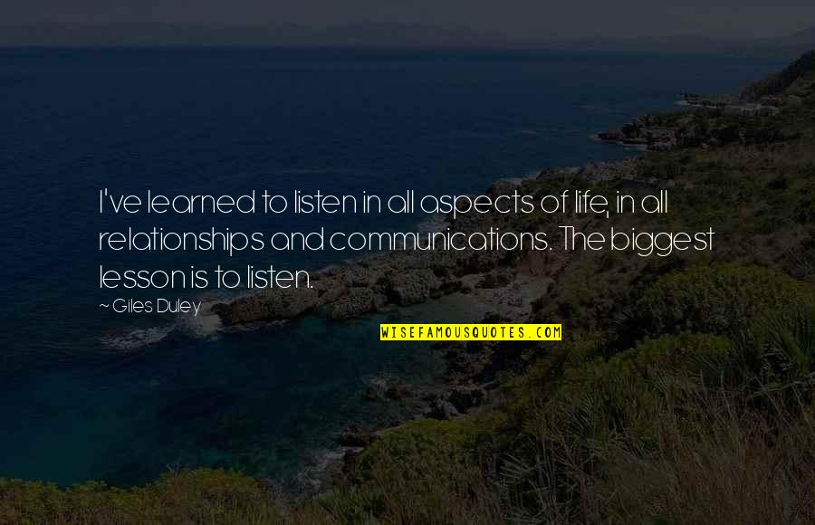 Embarking New Journey Quotes By Giles Duley: I've learned to listen in all aspects of