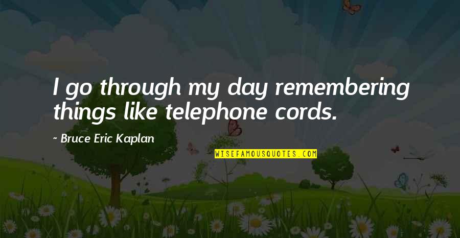 Emerging Technologies Quotes By Bruce Eric Kaplan: I go through my day remembering things like