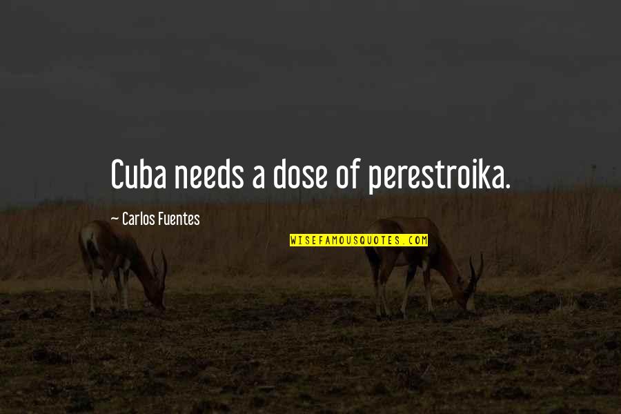 Empecinar Quotes By Carlos Fuentes: Cuba needs a dose of perestroika.