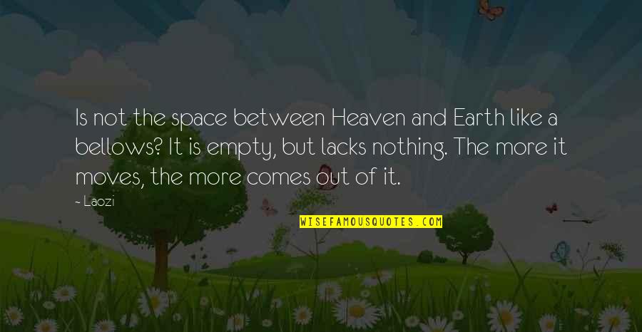 Empty The Quotes By Laozi: Is not the space between Heaven and Earth