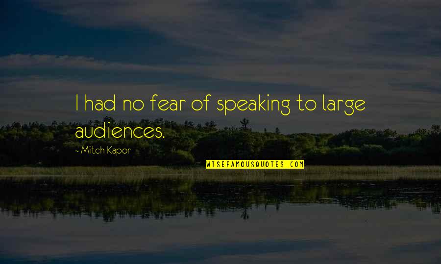 Encasements For Box Quotes By Mitch Kapor: I had no fear of speaking to large