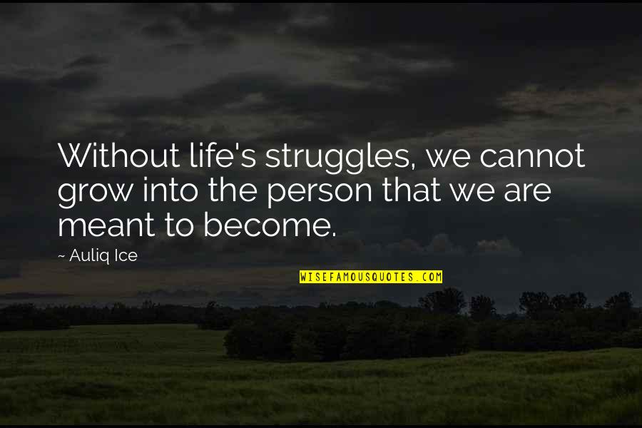 Encouragement For Success Quotes By Auliq Ice: Without life's struggles, we cannot grow into the