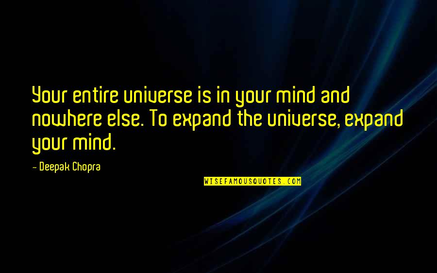 Encouraging Psychological Quotes By Deepak Chopra: Your entire universe is in your mind and