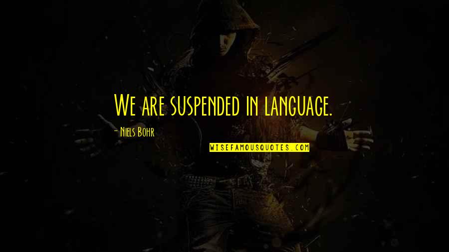 Engeleri Quotes By Niels Bohr: We are suspended in language.