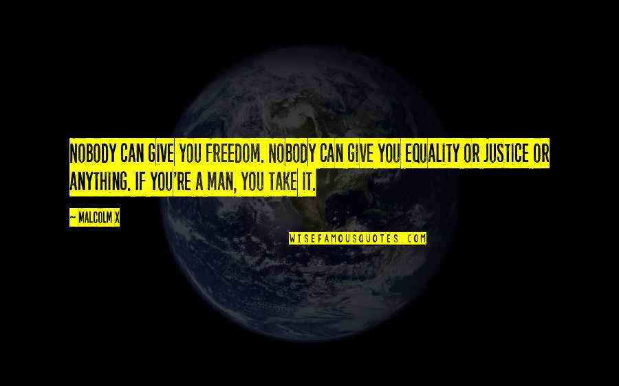 Equality Justice Quotes By Malcolm X: Nobody can give you freedom. Nobody can give