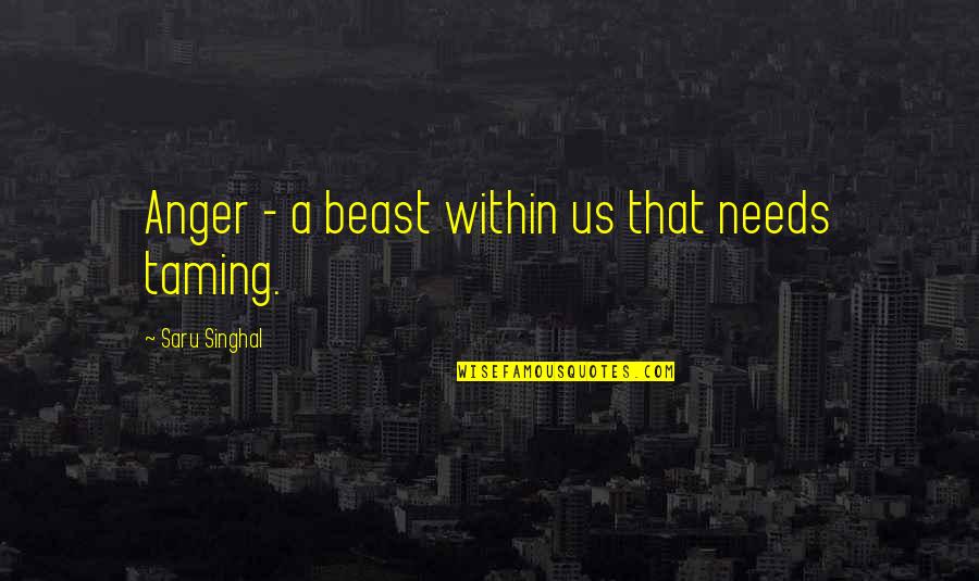 Equos Matt Quotes By Saru Singhal: Anger - a beast within us that needs