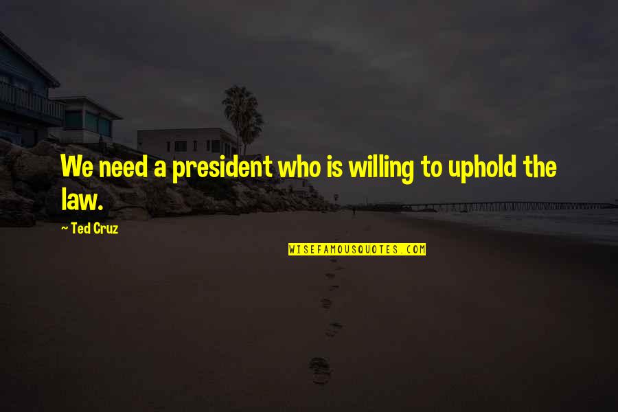 Erebos Bleak Quotes By Ted Cruz: We need a president who is willing to