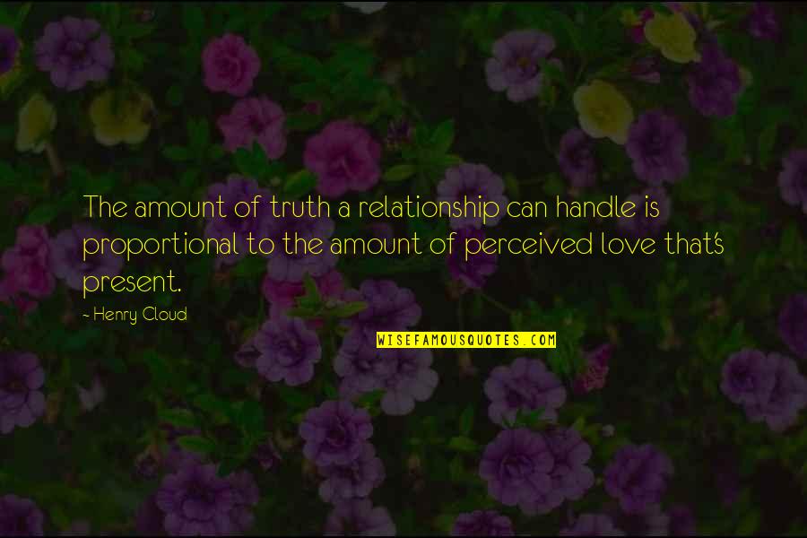 Erwischen In English Quotes By Henry Cloud: The amount of truth a relationship can handle