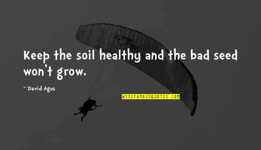 Escapar En Quotes By David Agus: Keep the soil healthy and the bad seed