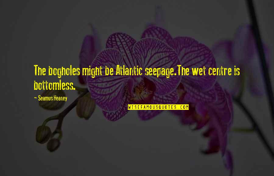 Escharotomy Vs Fasciotomy Quotes By Seamus Heaney: The bogholes might be Atlantic seepage.The wet centre