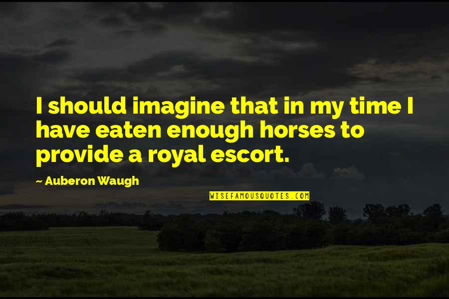 Escort Quotes By Auberon Waugh: I should imagine that in my time I