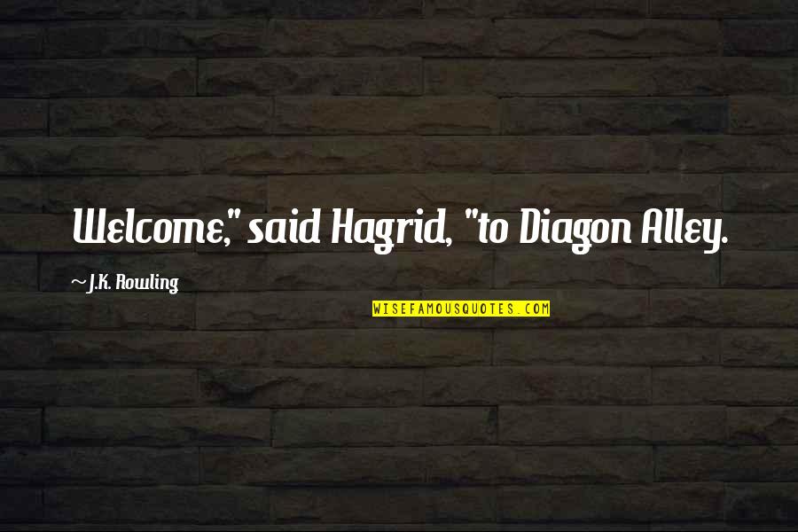 Esporotricose Quotes By J.K. Rowling: Welcome," said Hagrid, "to Diagon Alley.