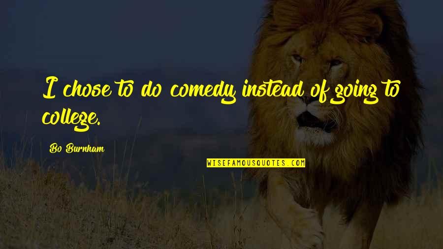 Estercolero Quotes By Bo Burnham: I chose to do comedy instead of going