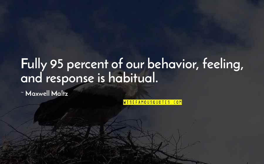 Estercolero Quotes By Maxwell Maltz: Fully 95 percent of our behavior, feeling, and