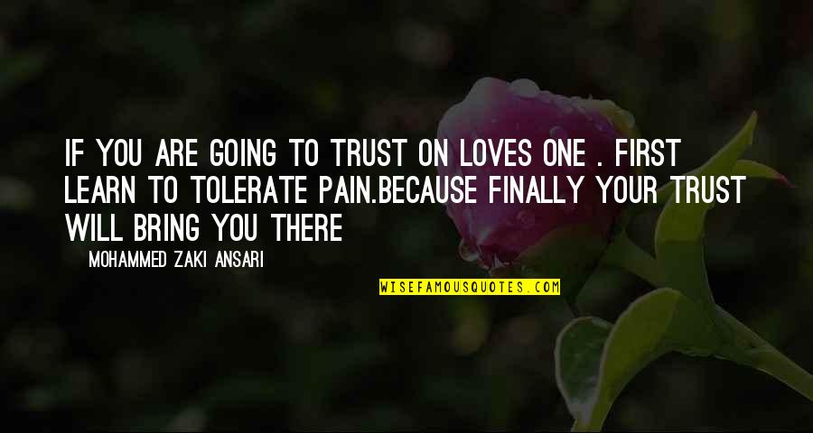 Estomago Anatomia Quotes By Mohammed Zaki Ansari: If you are going to trust on loves