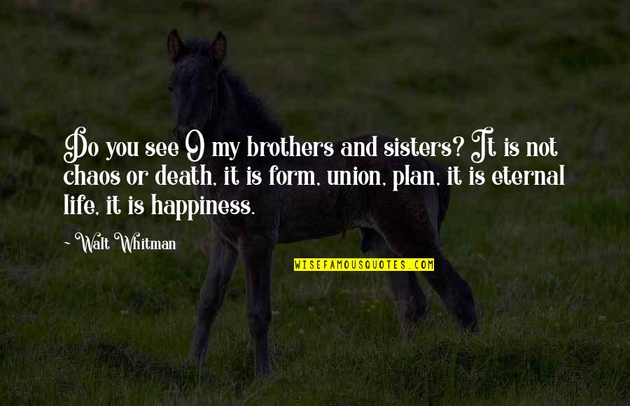 Eternal Happiness Quotes By Walt Whitman: Do you see O my brothers and sisters?