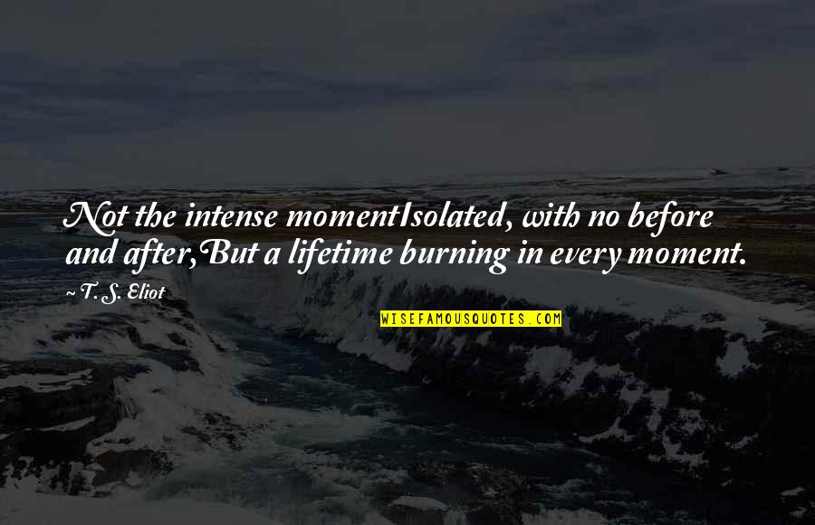 Eternity Quotes By T. S. Eliot: Not the intense momentIsolated, with no before and