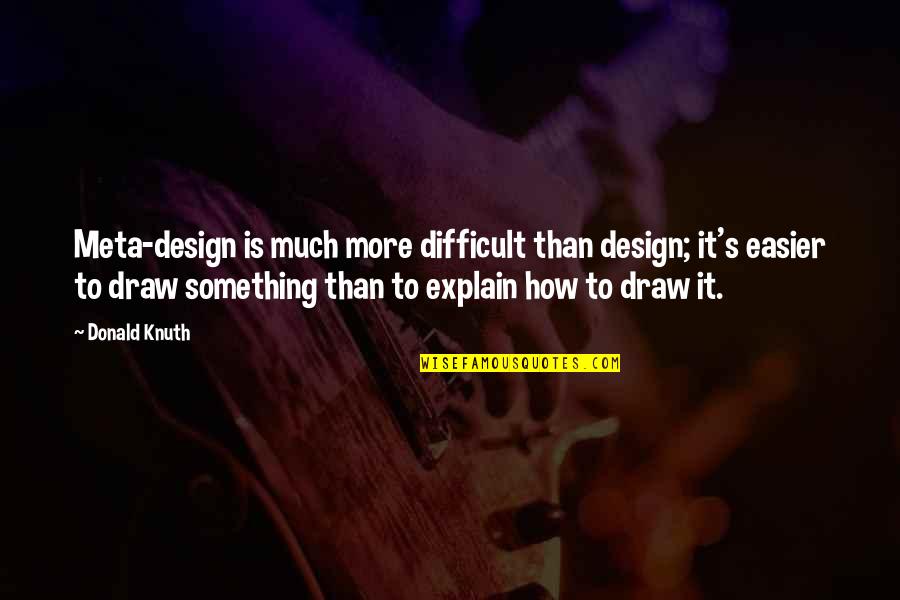 Etherape Quotes By Donald Knuth: Meta-design is much more difficult than design; it's