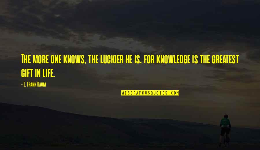 Ethics In The Bible Quotes By L. Frank Baum: The more one knows, the luckier he is,