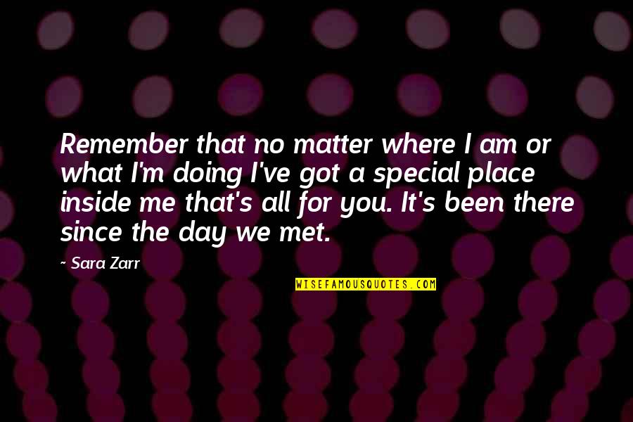 Ever Since I Met You Quotes By Sara Zarr: Remember that no matter where I am or