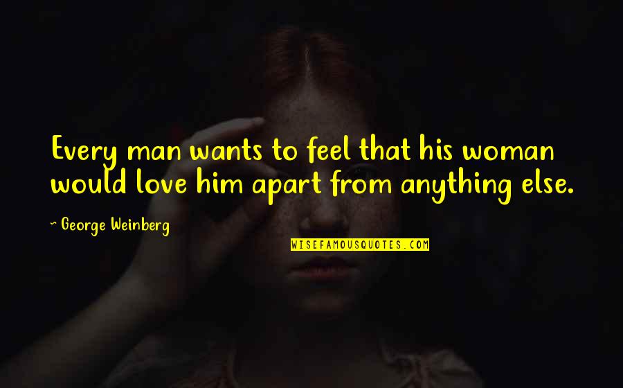 Every Man Wants A Woman Quotes By George Weinberg: Every man wants to feel that his woman