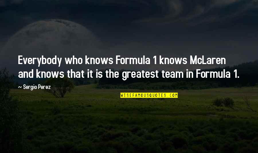 Everybody Knows Everybody Quotes By Sergio Perez: Everybody who knows Formula 1 knows McLaren and