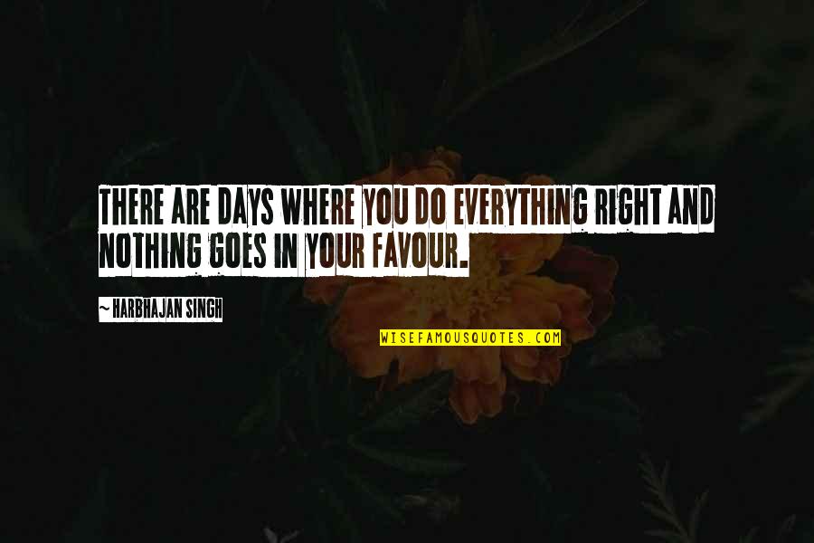 Everything Nothing Quotes By Harbhajan Singh: There are days where you do everything right