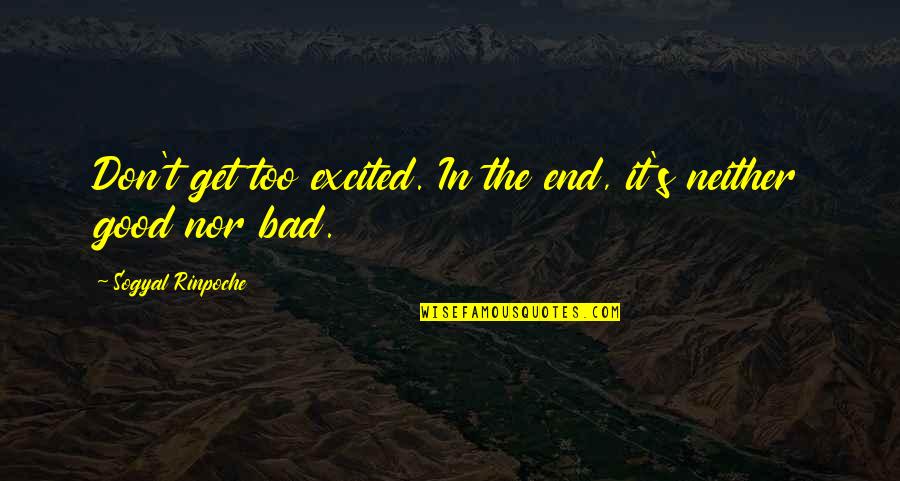 Excited Quotes By Sogyal Rinpoche: Don't get too excited. In the end, it's