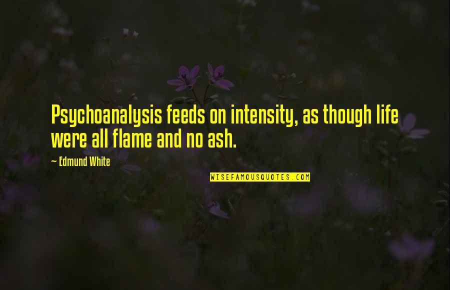 Exhaustless Portable Air Quotes By Edmund White: Psychoanalysis feeds on intensity, as though life were