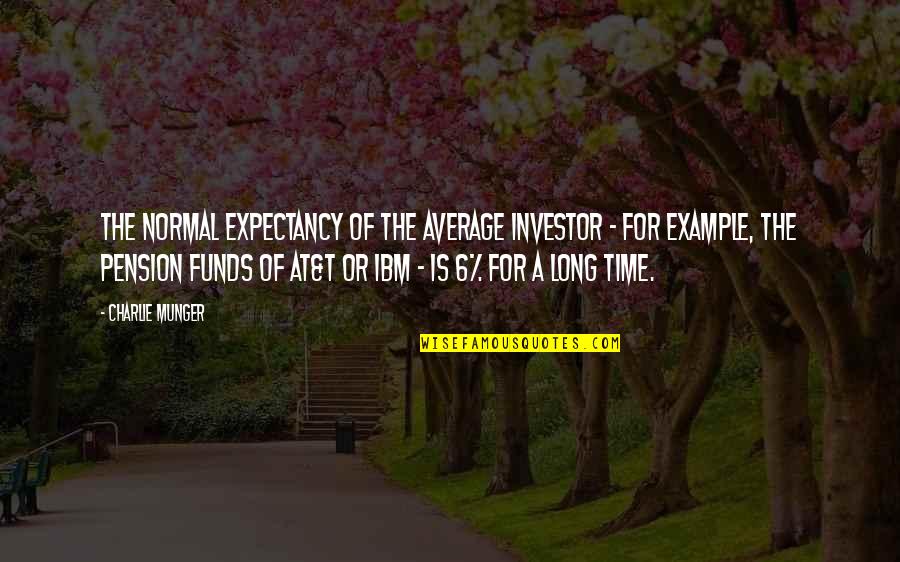 Expectancy Quotes By Charlie Munger: The normal expectancy of the average investor -