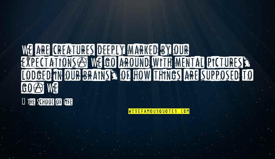 Expectations In Life Quotes By The School Of Life: We are creatures deeply marked by our expectations.