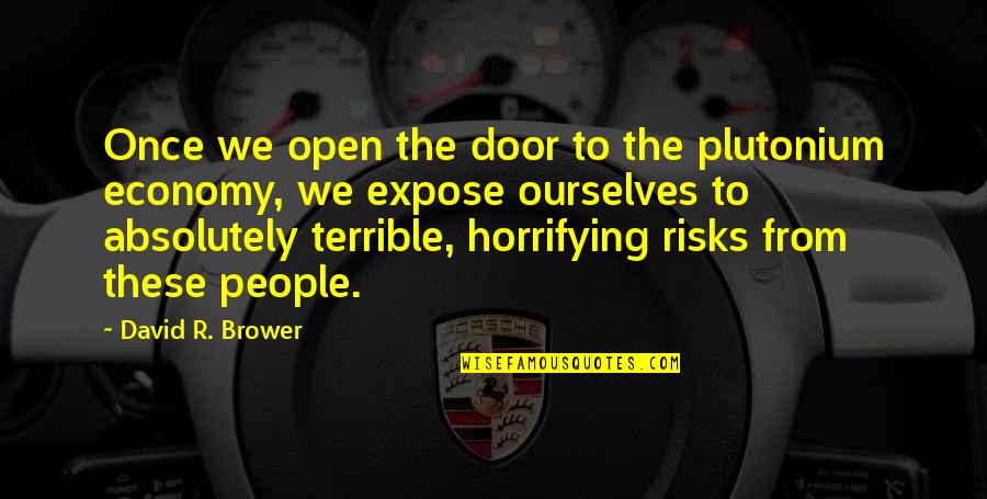 Expose Quotes By David R. Brower: Once we open the door to the plutonium