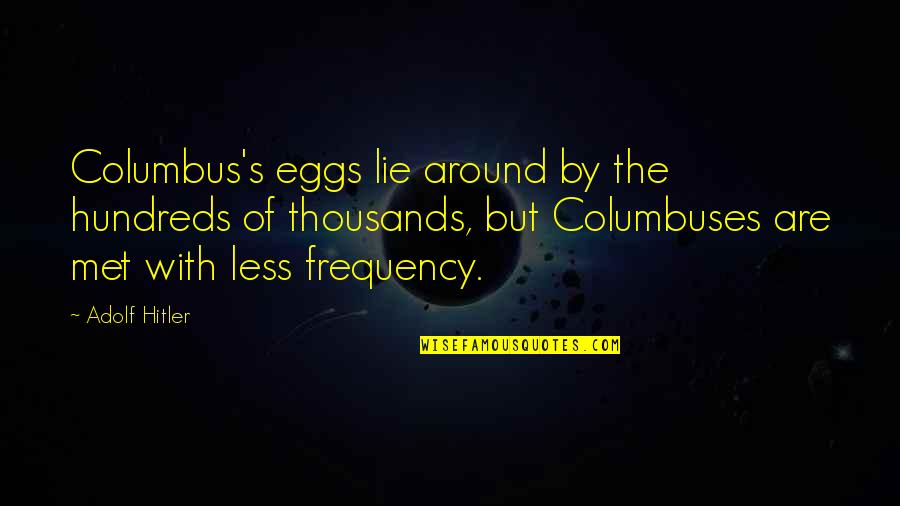 Expressar Sinonimo Quotes By Adolf Hitler: Columbus's eggs lie around by the hundreds of