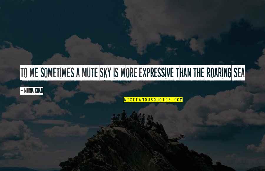 Expressive E Quotes By Munia Khan: To me sometimes a mute sky is more