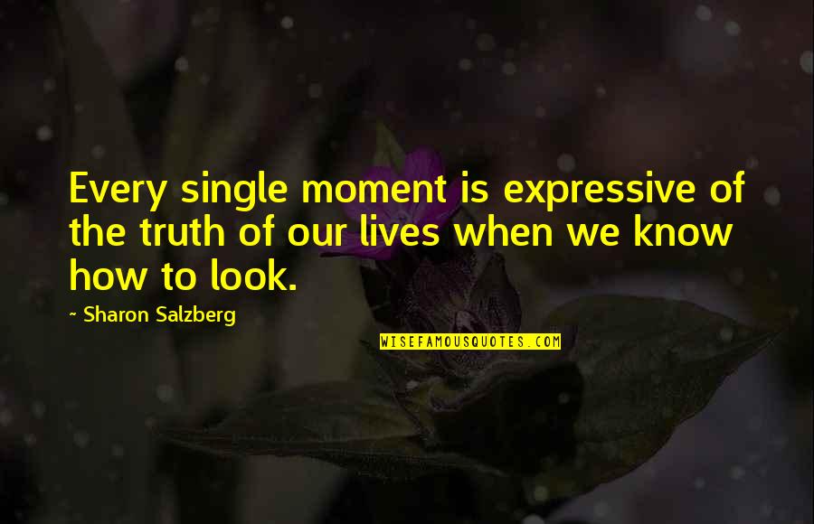 Expressive E Quotes By Sharon Salzberg: Every single moment is expressive of the truth